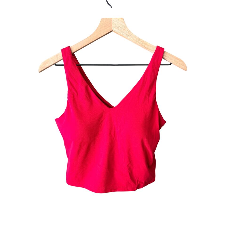 Athleta Transcend V-Neck Crop Bra A-C Large NWT Red